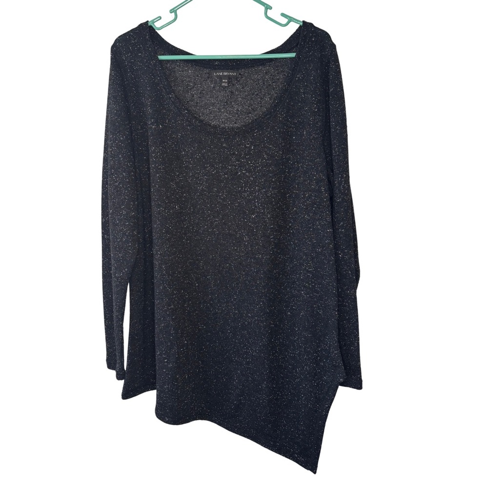 3/$20 Lane Bryant Black & Silver Asymmetrical Knit Tunic